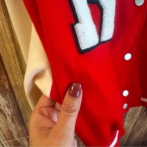 Shein Women’s Crop Varsity Baseball Bomber Jacket Vintage Y2k Streetwear Size L - Picture 12 of 16